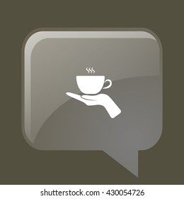 Hand with coffee cup sign icon, vector illustration. Flat design style