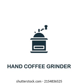 Hand Coffee Grinder icon. Monochrome simple Drinks icon for templates, web design and infographics