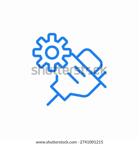 hand cogwheel icon sign vector