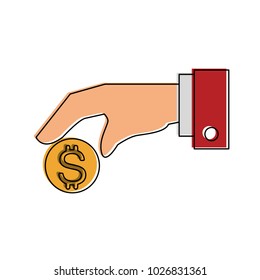 Hand with coin