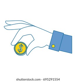 Hand with coin