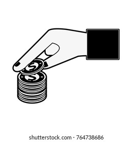 Hand with coin
