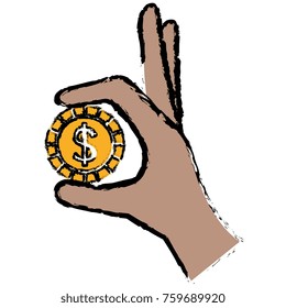 hand with coin money