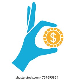 hand with coin money