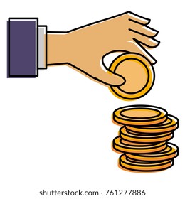 hand with coin money
