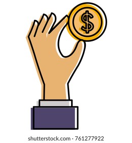 hand with coin money