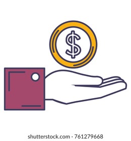 hand with coin money