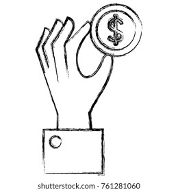 hand with coin money