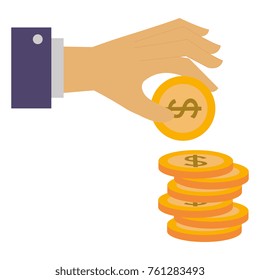 hand with coin money