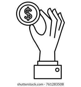 hand with coin money