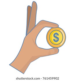 hand with coin money