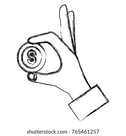 hand with coin money
