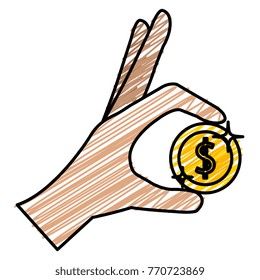 hand with coin money