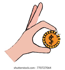 hand with coin money