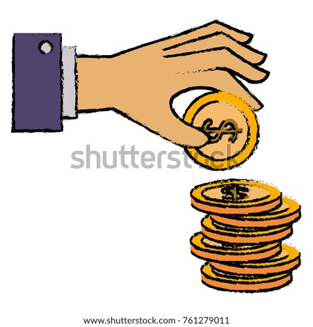 hand with coin money