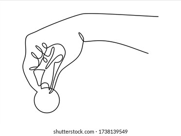 Hand with Coin money-continuous line drawing.donation