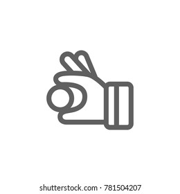 Hand with coin thin simple vector