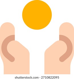 Hand coin vector design in modern style, financial transaction and money giving concept, business economy illustration. Flat Icon