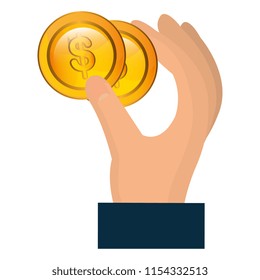 hand with coins money