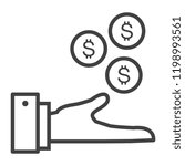 Hand with coins symbol