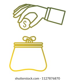 hand with coins and wallet