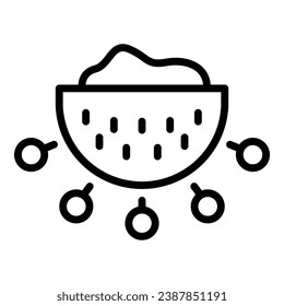 Hand colander icon outline vector. Kitchen utensil. Cooking strainer