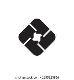 Hand Collaboration Line Vector Logo. Hand in Team. Group of Hands