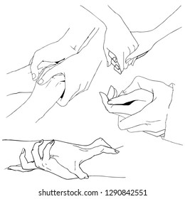 Similar Images Stock Photos Vectors Of Massage Of The Fingers And Palm Of The Hand One Person Does To Another Massage The Fingers Palm Of The Hand Pencil Vector Drawing