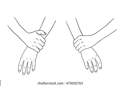 hands grabbing arm