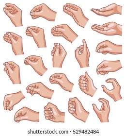 Hand collection - vector line illustration