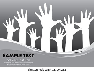Hand color with copy space vector illustration