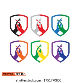 hand color logo icon design vcetor illustration template