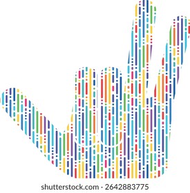 hand colored in abstract and lgbt style, palm icon