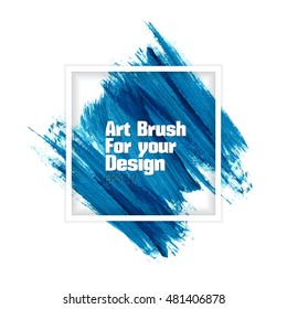 Hand colorful artistic brush strokes. Abstract vector grunge brushes. Paint smear strokes on a white background.