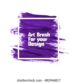 Hand colorful artistic brush strokes. Abstract vector grunge brushes. Paint smear strokes on a white background.