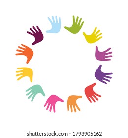 Hand Colorful Creative  Connection with Teamwork