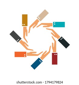 Hand Colorful Creative  Connection with Teamwork