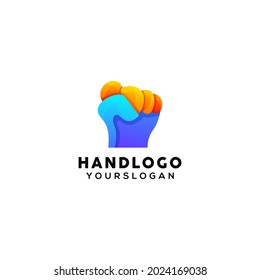 hand colorful logo design template