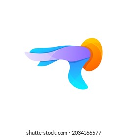 hand colorful logo design template