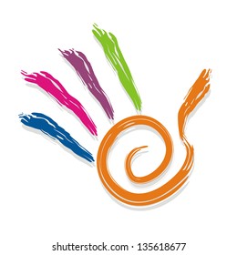 hand colorful vector design on a white background