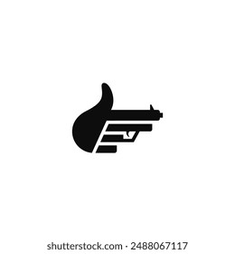 Combinación de manos con armas de fuego. Diseño de logotipo.