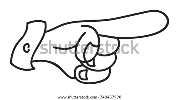 Hand Comic Style Showing Direction Stock Vector (Royalty Free ...