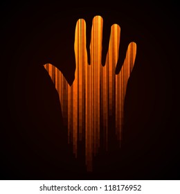 hand coming out from darkness