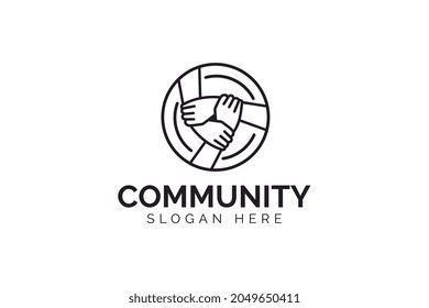 Hand Community Logo Design Template Community Stock Vector (Royalty ...