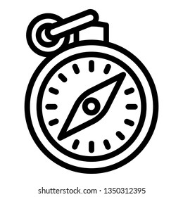 Hand compass icon. Outline hand compass vector icon for web design isolated on white background