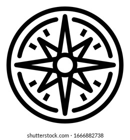 Hand compass icon. Outline hand compass vector icon for web design isolated on white background