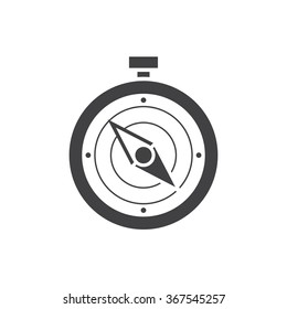 Hand compass outline black and white vector icon.   Simple silhouette compass navigation pictogram for web and applications.