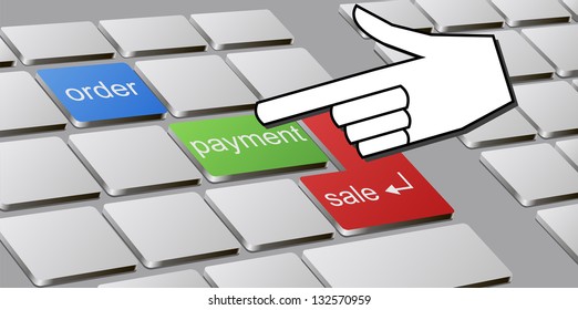 Hand and computer keyboard are shown in the image.