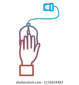 hand with computer mouse