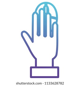 hand with computer mouse